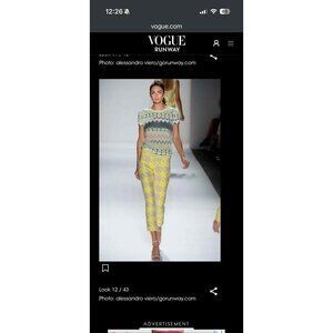 Timo Weiland Yellow & Grey Mixed Pattern Print Womens Pants Size 2 Festival Arts